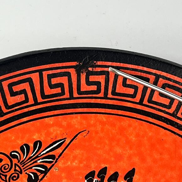 2 Grecian Hand Painted Clay Plate ADIS Signed Anastasiadis Greece Trojan Troy - Picture 10 of 13